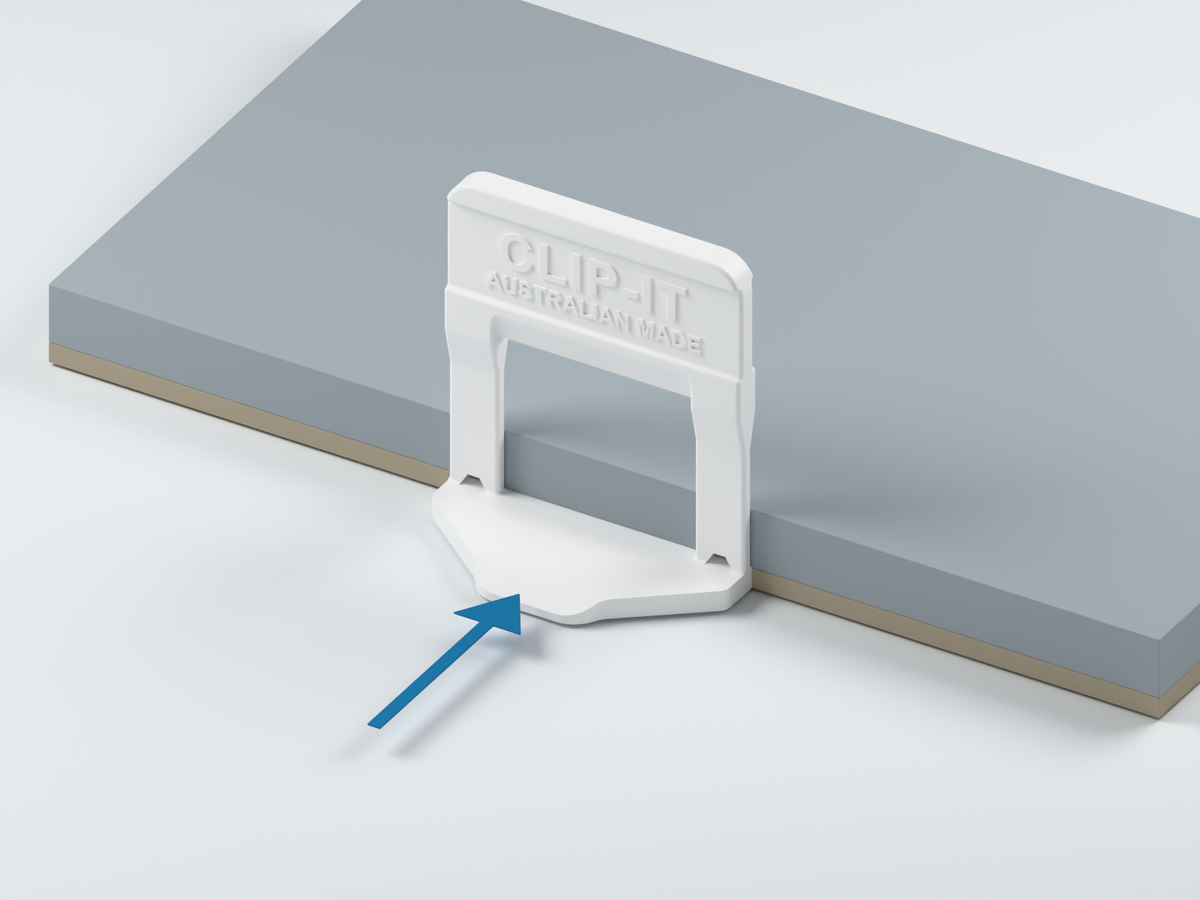 Place the clips and adjoining tiles using the white 1.5 mm clip and black wedge supplied in the starter kit