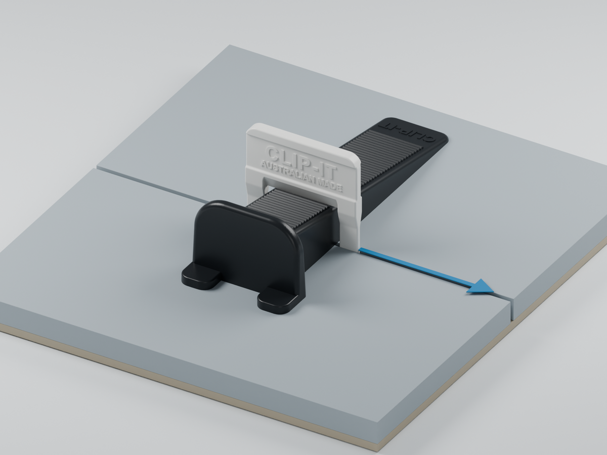 Remove the clip in the direction of the grout line after the adhesive has cured