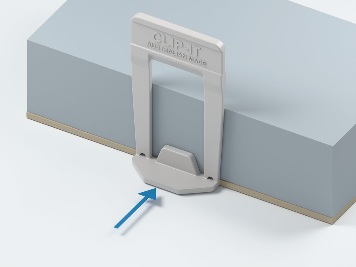 Place the clips and adjoining pieces — 3 mm stone clips · 30–40 mm