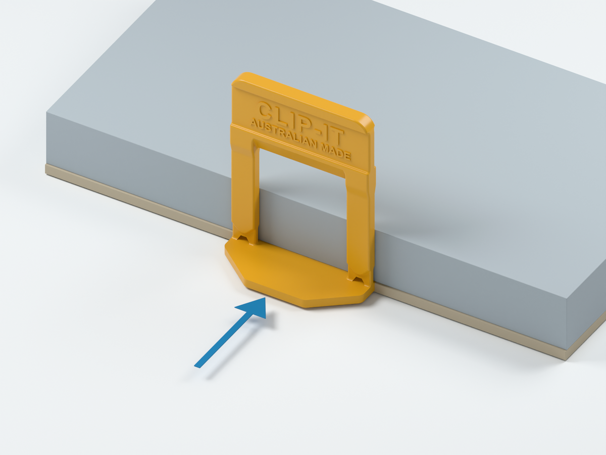 Place the clips and adjoining pieces — 3 mm stone clips · 14–20 mm