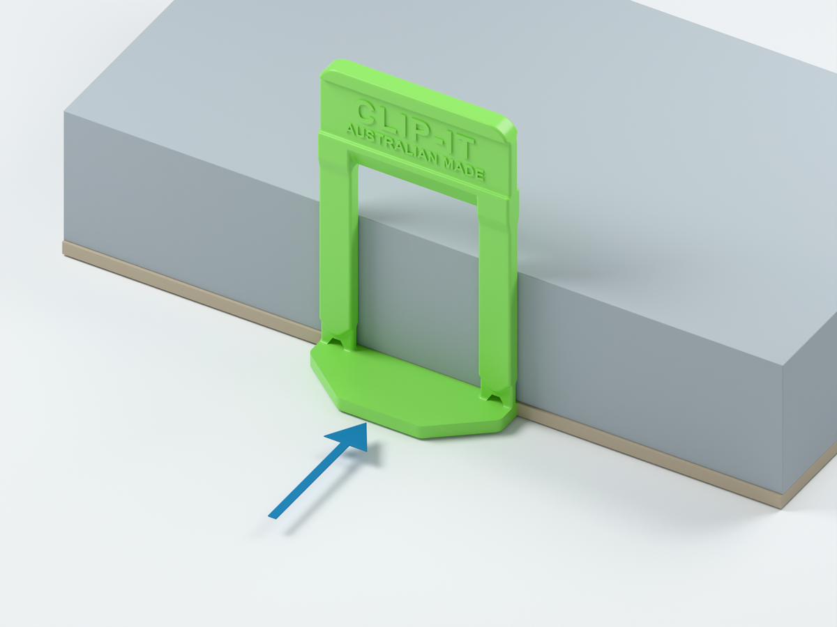 Place the clips and adjoining pieces — 3 mm stone clips · 20–30 mm