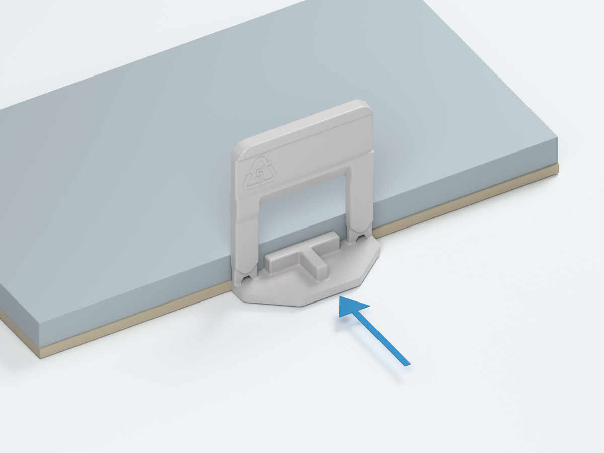 Place along the tile edges — 3 mm brick & herringbone tile clips